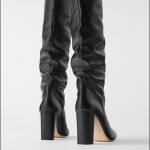 Zara Tall boot , smooth black all leather
